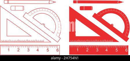 Education set. Contour, silhouette Stock Vector