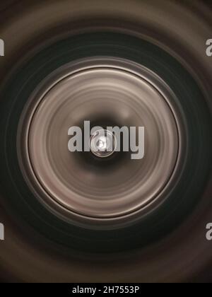 Looking into the Tub of a Washing Machine on Spin Cycle Stock Photo