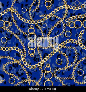 chains mixed on blue background Stock Vector