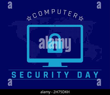 Computer Security Day. Vector stock illustration. Stock Vector