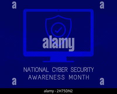 National Cyber Security Awareness Month. Vector stock illustration. Stock Vector