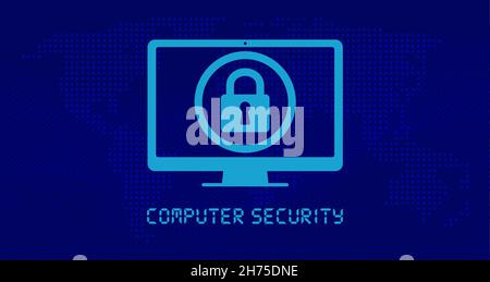 Computer Security. Vector stock illustration. Stock Vector