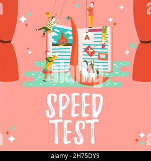 Conceptual caption Speed Test. Word for psychological test for the maximum speed of performing a task Fixing Program Code, Updating Application Stock Photo