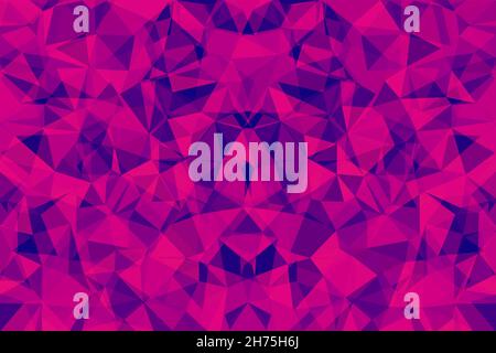 Purple abstract polygonal background. Vector symmetric low poly triangular wallpaper or design template. Stock Vector
