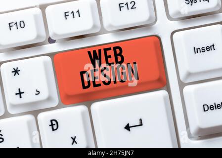 Sign displaying Web Design. Business idea Website development Designing and process of creating websites Abstract Creating Safe Internet Experience Stock Photo