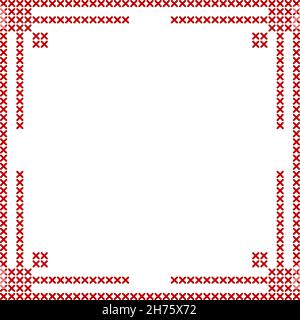 Cross stitch border frame pattern perfect Vector Image