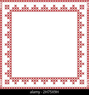 Cross stitch border frame pattern perfect Vector Image