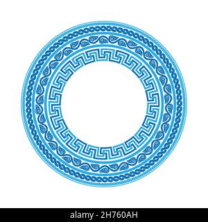 Antique greek ornament in the form of a round rosette Stock Vector
