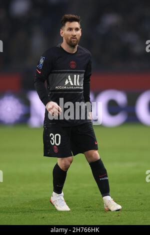 Paris, France, 20th November 2021. Lionel Messi of PSG during the Ligue 1 match at Le Parc des Princes, Paris. Picture credit should read: Jonathan Moscrop / Sportimage Stock Photo