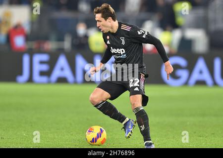 Rome, Italy. 20th Nov, 2021. ROME, ITALY - November 20 : Federico Chiesa of FC Juventus in Action during the Serie A soccer match between SS Lazio and FC Juventus at Stadio Olimpico on November 20, 2021 in Rome, Italy Credit: Independent Photo Agency/Alamy Live News Stock Photo