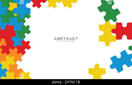 Puzzle Background abstract many color template Stock Vector