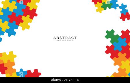 Puzzle Background Multi Color Template Stock Vector