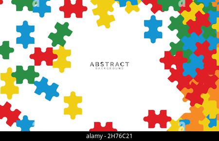 Template Abstract Puzzle Background color Stock Vector