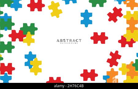 Multi color puzzle background template Stock Vector
