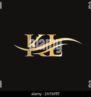 Initial linked letter KL logo design. Modern letter KL logo design vector with modern trendy Stock Vector