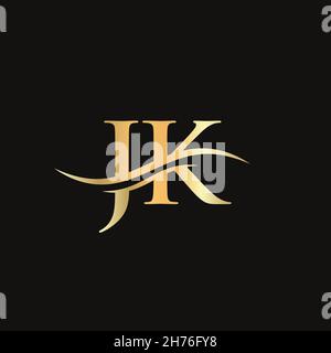 Initial linked letter JK logo design. Modern letter JK logo design vector with modern trendy Stock Vector