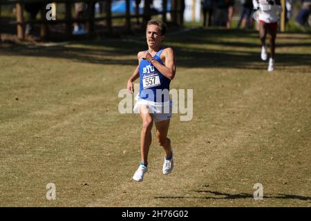 Conner Mantz of BYU wins the men's race in 28:33.1 during the NCAA cross country championships at Apalachee Regional Park, Saturday, Nov. 20, 2021, in Stock Photo