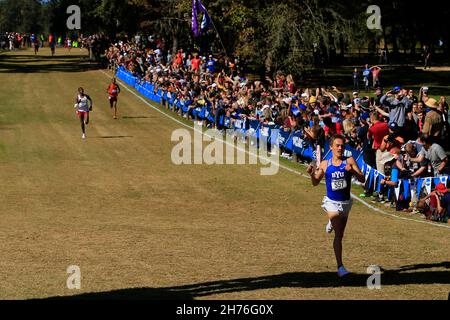 Conner Mantz of BYU wins the men's race in 28:33.1 during the NCAA cross country championships at Apalachee Regional Park, Saturday, Nov. 20, 2021, in Stock Photo