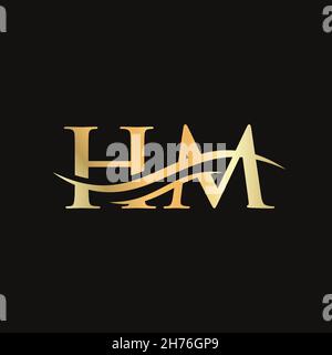HM letter logo. Initial HM letter business logo design vector template Stock Vector
