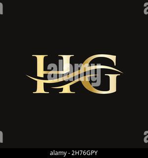 HG logo design. Initial HG letter logo design. Stock Vector