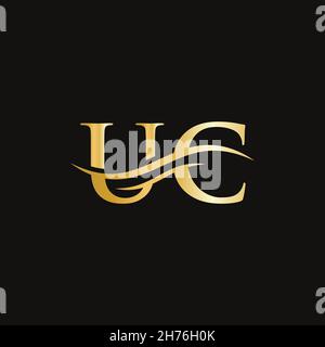 UC logo. Monogram letter UC logo design Vector. UC letter logo design with modern trendy. Stock Vector