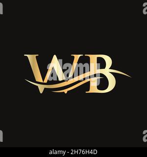 WB logo design. Initial WB letter logo design. Stock Vector