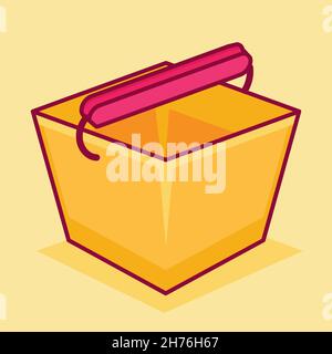 shopping basket isolated cartoon vector illustration Stock Vector