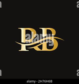 Initial RB letter linked logo vector template. Swoosh letter RB logo ...