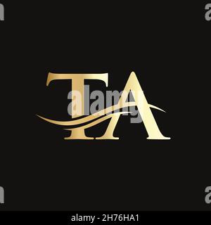 TA logo design. Initial TA letter logo design. Stock Vector