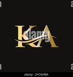 Initial linked letter KA logo design. Modern letter KA logo design vector with modern trendy Stock Vector