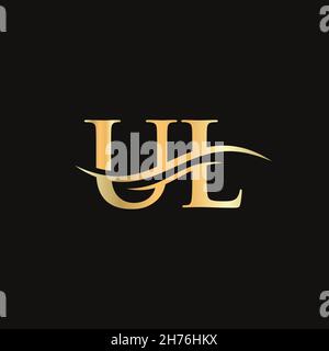 UL logo. Monogram letter UL logo design Vector. UL letter logo design with modern trendy. Stock Vector