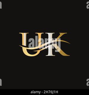 UK letter logo. Initial UK letter business logo design vector template Stock Vector