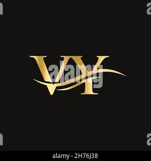 VY logo. Monogram letter VY logo design Vector. VY letter logo design with modern trendy. Stock Vector