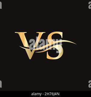 VS Letter Linked Logo for business and company identity. Initial Letter VS Logo Vector Template. Stock Vector