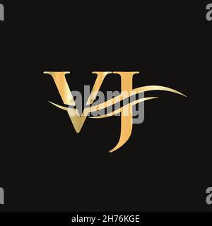Initial linked letter VJ logo design. Modern letter VJ logo design vector with modern trendy Stock Vector
