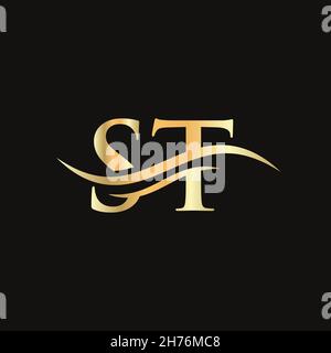 ST logo design. Initial ST letter logo design. Stock Vector