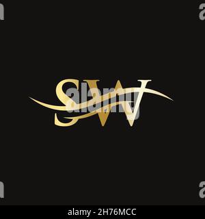SW Letter Linked Logo for business and company identity. Initial Letter SW Logo Vector Template. Stock Vector