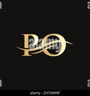 PO letter logo. Initial PO letter business logo design vector template Stock Vector