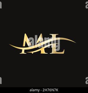 Initial linked letter ML logo design. Modern letter ML logo design vector with modern trendy Stock Vector