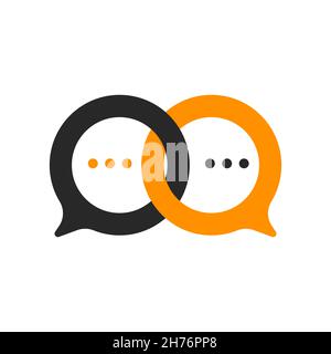 Question and answer icon, two bubble comments. Communication sign. Messages symbol. Discussion vector concept Stock Vector
