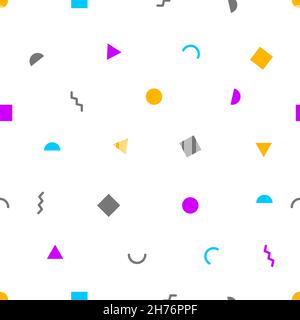 Seamless geometric flat abstract pattern. Background with tiny shapes. Hipster vector print Stock Vector