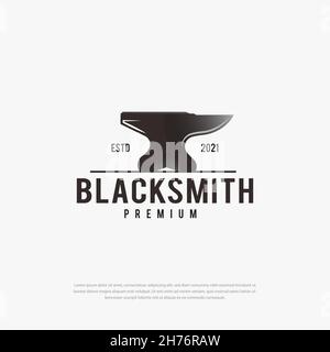 Blacksmith logo typography logotype.symbol,icon,template Stock Vector