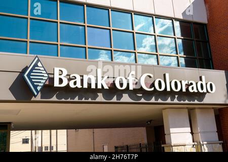 Bank of Colorado sign, logo on bank branch facade - Colorado Springs, Colorado, USA - 2021