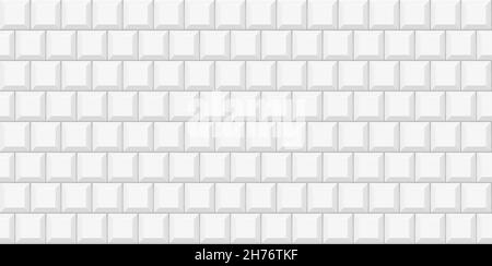 White subway tile seamless pattern. Wall with brick texture. Vector geometric background design Stock Vector