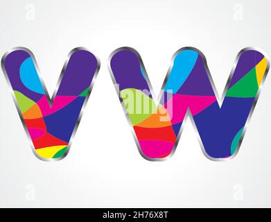 English Lettering Multicolor Typography fonts multicolor shapes style alphabet Stock Vector Image ...