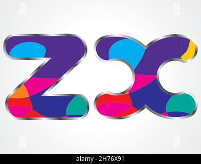 Typography fonts multicolor shapes style alphabet Stock Vector
