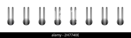 Silver horizontal spiral for open notebook and calendar. Steel spiral wire bindings for sheets of paper. Vector illustration isolated on realistic Stock Vector