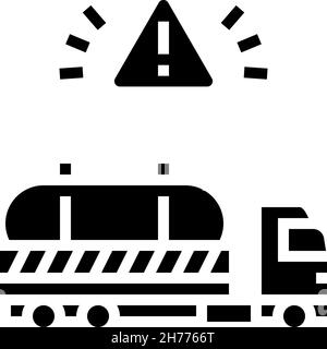 hazardous waste transporter glyph icon vector illustration Stock Vector