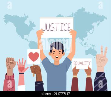 human rights people protesting Stock Vector