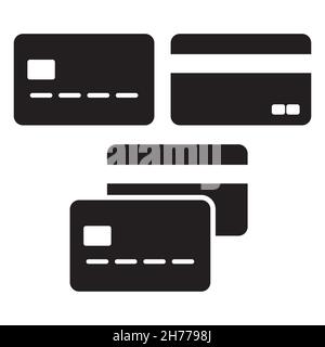 bank credit card icon in simple style on white background. Stock Vector